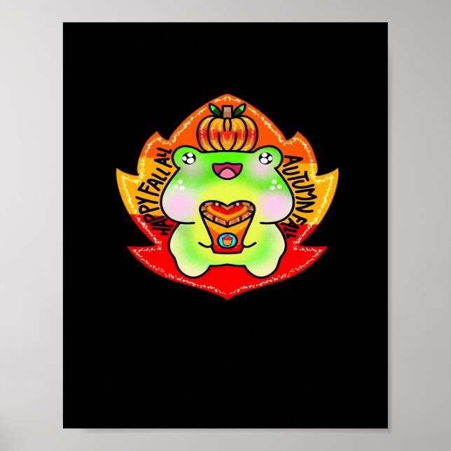 Happy Fall Y'all Pumpkin Fall Season Oversized Poster (Front)