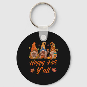 Happy Fall Y'all Pumpkin Spice Fall Autumn Gnomes  Key Ring