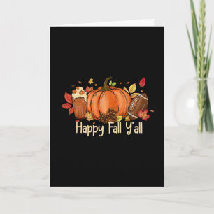 Happy Fall Y'all Pumpkin Spice Footll Thanksgiving Card