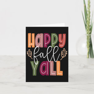 Happy Fall Yall Pumpkin Thanksgiving Halloween Cut Card