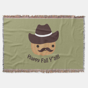 Happy Fall Y'all! Pumpkin Throw Blanket
