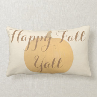Happy Fall, Y'all Rustic Pumpkin Pillow