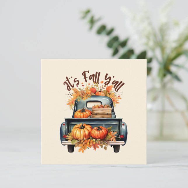 Happy Fall Y'all – Rustic Truck with Pumpkins (Standing Front)