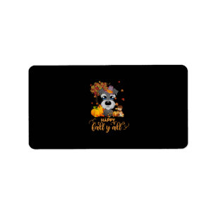 happy fall yall schnauzer dog thanksgiving label