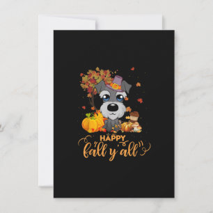 happy fall yall schnauzer dog thanksgiving thank you card