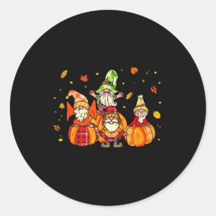 Happy Fall Yall Shirt Buffalo Pumpkin Autumn Gnome Classic Round Sticker