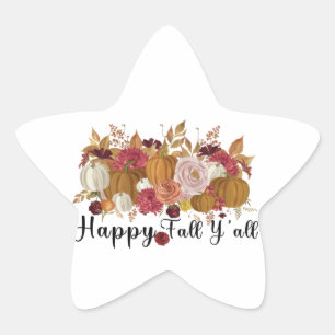 Happy Fall Y'all Star Sticker