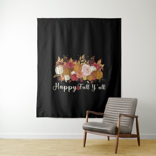 Happy Fall Y'all Tapestry (In Situ)