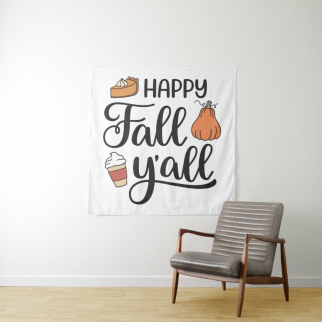 Happy Fall Y'all Tapestry (In Situ)