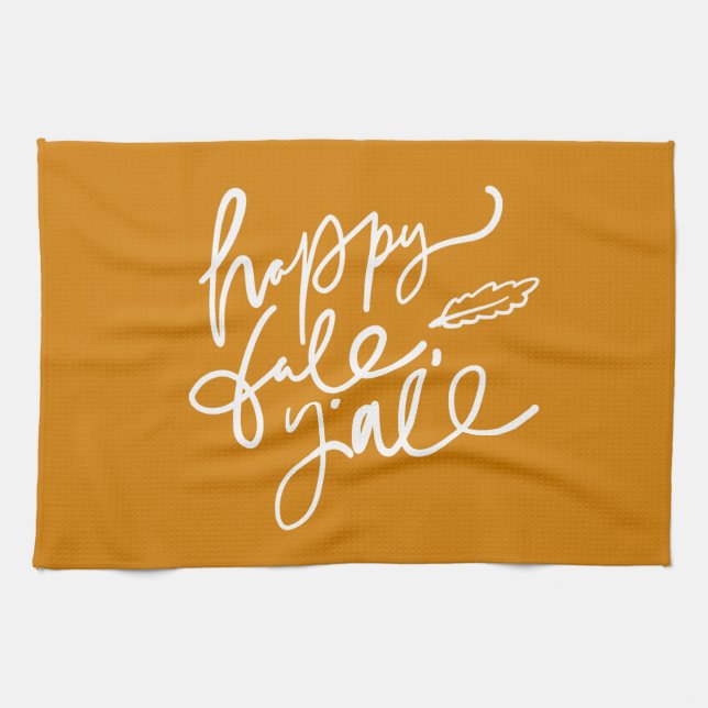Happy Fall Y'all Tea Towel (Horizontal)