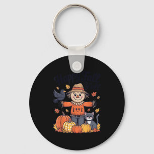 Happy Fall Y'all Thanksgiving Halloween Women Men  Key Ring