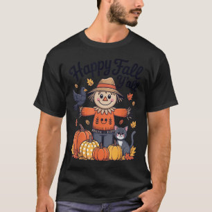 Happy Fall Y'all Thanksgiving Halloween Women Men  T-Shirt