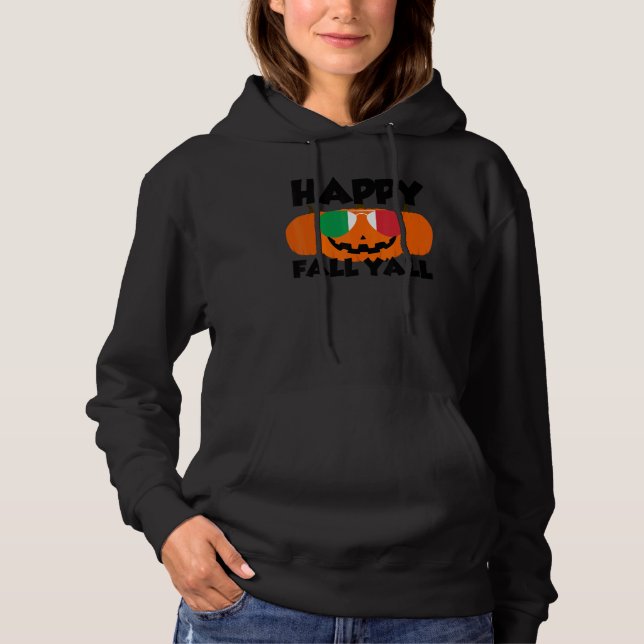 Happy Fall Y'all Thanksgiving Pumpkin Italy Glasse Hoodie (Front)