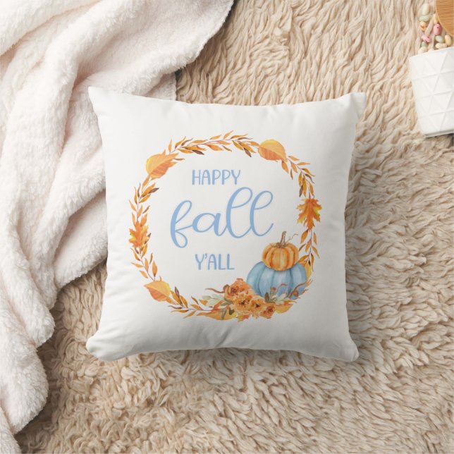 Happy Fall Y'all throw pillow (Blanket)