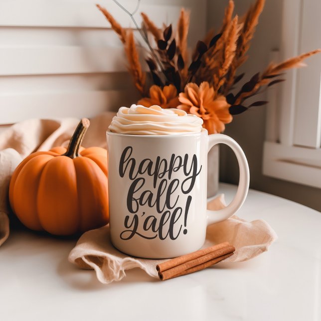 Happy Fall Y'all Trendy Calligraphy Mug (Creator Uploaded)