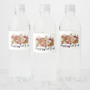 Happy Fall Y'all Water Bottle Label