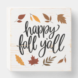 happy fall y'all wooden box sign