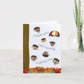 Happy Falling Acorns Card