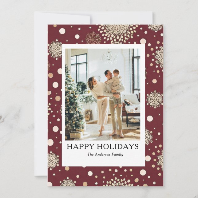 Happy family Holiday Photo Card modern simple (Front)