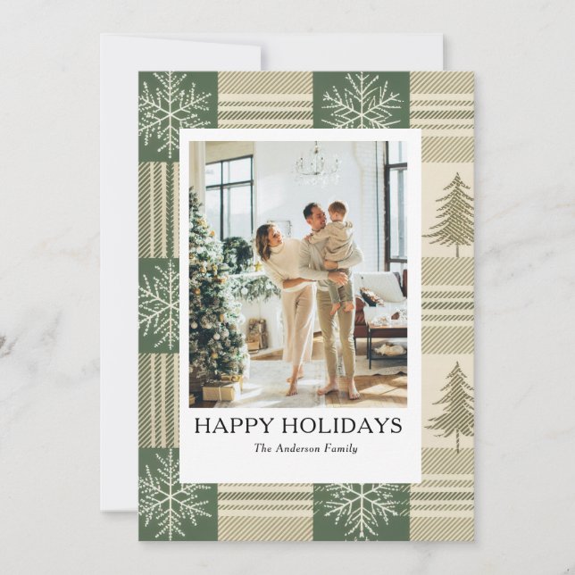 Happy family Holiday Photo Card modern simple (Front)