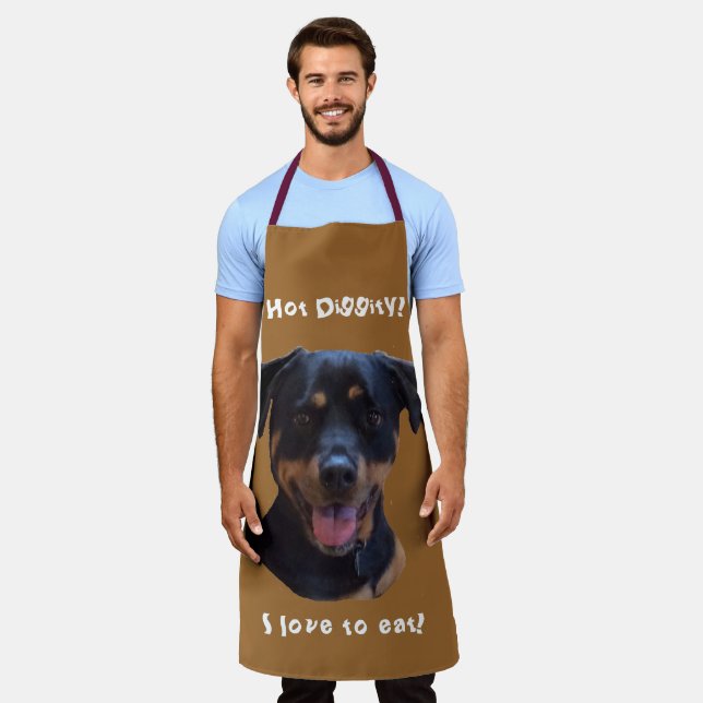 Happy Family-loving Rottweiler  Apron (Worn)