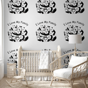Happy Family Panda Custom Text Funny Wallpaper