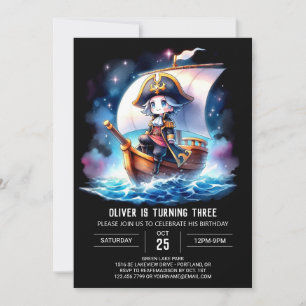 Happy Fantasy Pirate Birthday Invitation