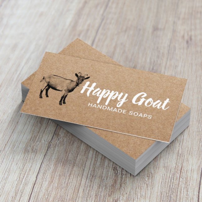 Happy Farm Handmade Goat Milk Soaps Rustic Kraft Business Card (Creator Uploaded)