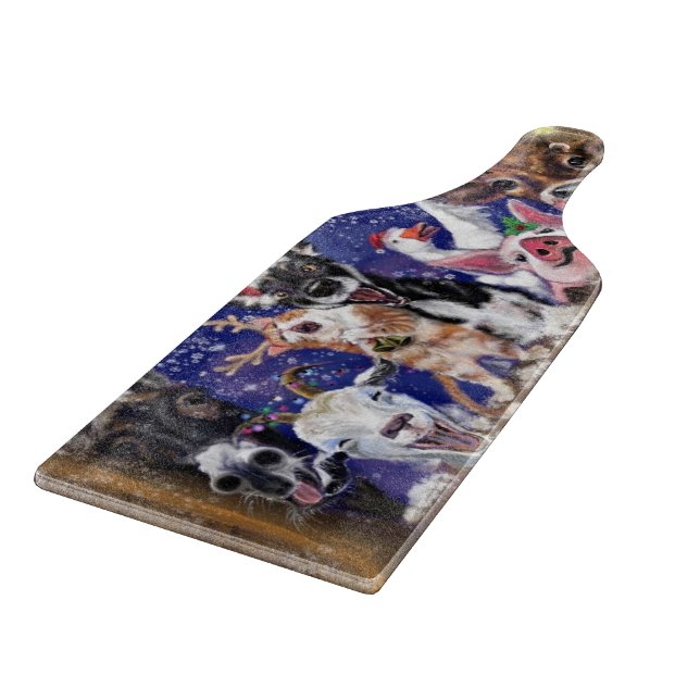 Happy Farm Party Funny Christmas Cutting Board (Corner)