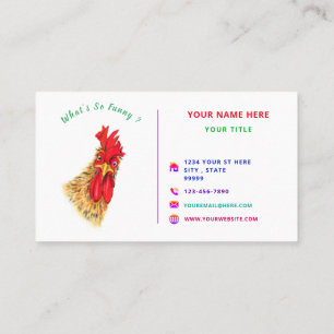 Happy Farm with Funny Rooster Business Card