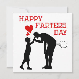 Happy Farters Day High Five Love Hearts Fathers Card