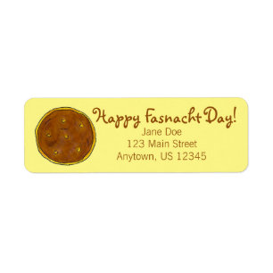 Happy Fasnacht Fastnacht Day Doughnut Doughnut Return Address Label