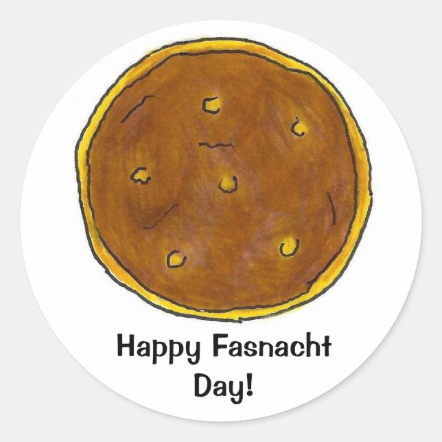 Happy Fasnacht Fastnacht Day PA Dutch Doughnut Classic Round Sticker (Front)