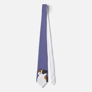 Happy Fat Calico Cat Men's Tie