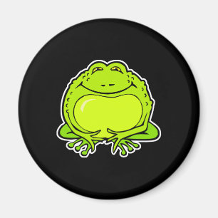 happy fat frog magnet