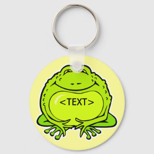 happy fat frog, <TEXT> Key Ring