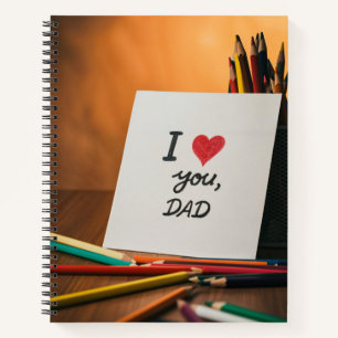 happy father day card from a kid notebook