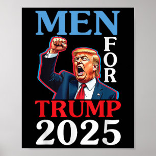 Happy Father Day Men For Trump 2025 Daddy Papa Hus Poster