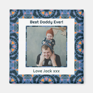 Happy Father’s Day Best Daddy Dad Ever Blue Photo Magnet