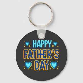 Happy Father’s Day Blue & Gold Heart Keychain