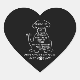 Happy Father s Day Dog Dad Heart Sticker