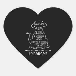 Happy Father s Day Dog Dad Heart Sticker