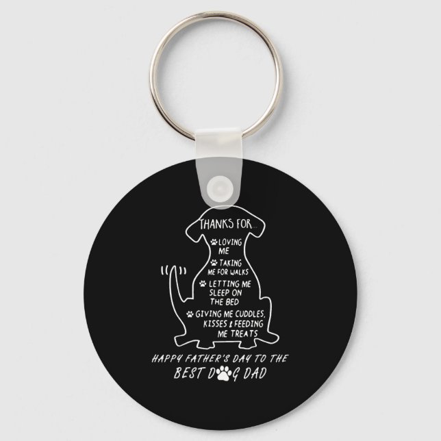 Happy Father s Day Dog Dad Key Ring (Front)