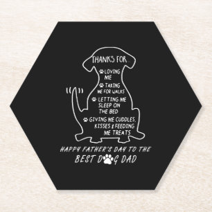 Happy Father s Day Dog Dad Paper Coaster