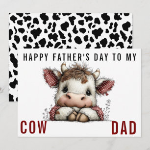 Happy Father’s Day for Dad Cute Cow Holiday Card