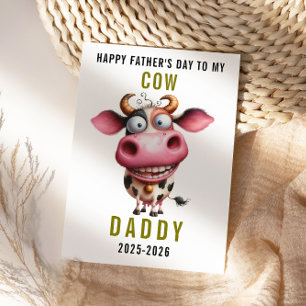 Happy Father’s Day for Dad Cute Cow Holiday Card
