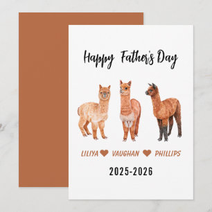 Happy Father’s Day for Dad   Cute Llama  Holiday Card