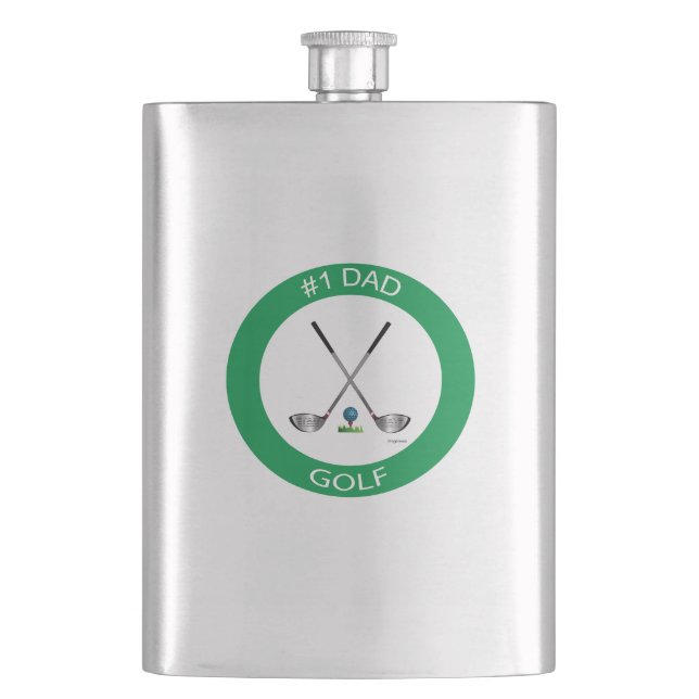 Happy Father 's Day  Golf Logo, Cool Flask (Front)