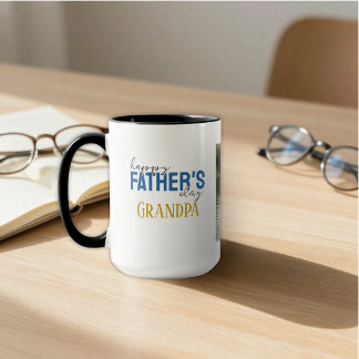 Happy Father’s Day Grandpa We Love You Blue Photo Mug