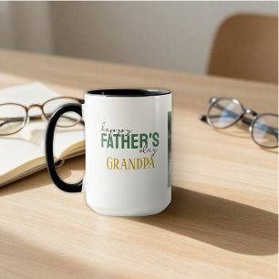 Happy Father’s Day Grandpa We Love You Green Photo Mug